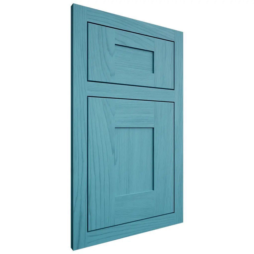 Shiloh Cabinetry Flush Inset Hartford Alder Plain Cut Aqua Door