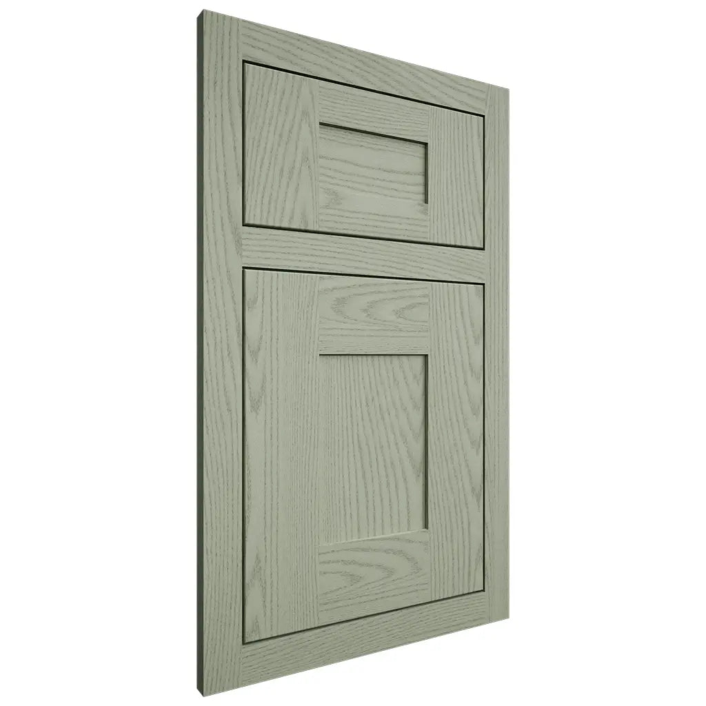 Shiloh Cabinetry Flush Inset Hartford Red Oak Plain Cut Moss Door
