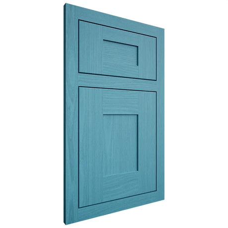 Shiloh Cabinetry Flush Inset Hartford White Oak Plain Cut Aqua Door