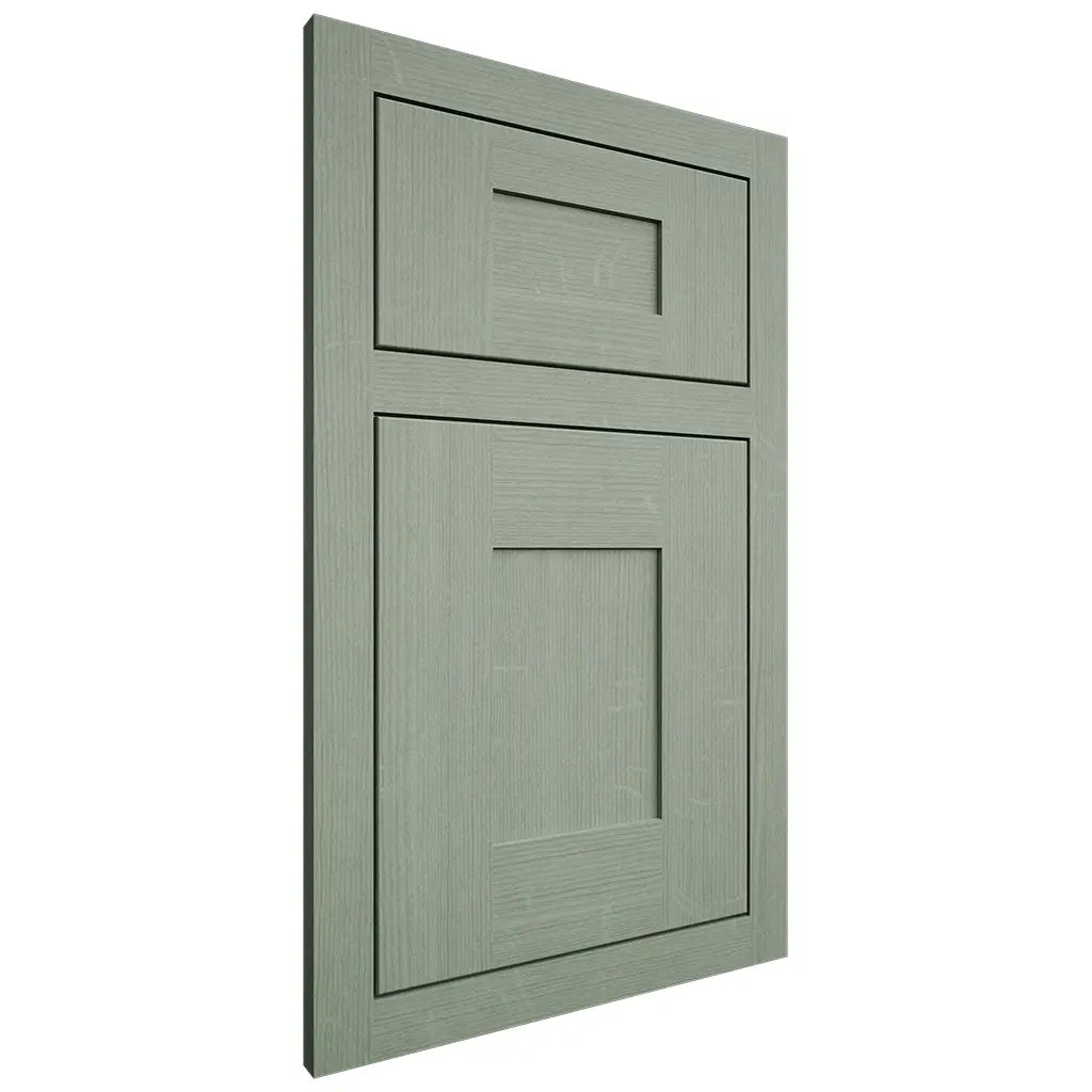 Shiloh Cabinetry Flush Inset Hartford White Oak Quarter Sawn Moss Door