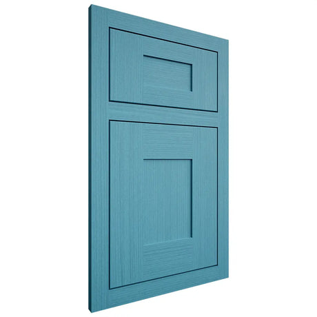 Shiloh Cabinetry Flush Inset Hartford White Oak Rift Cut Aqua Door