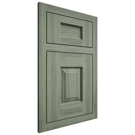 Shiloh Cabinetry Flush Inset Heritage Hickory Plain Cut Moss Door