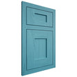 Shiloh Cabinetry Flush Inset Lancaster Alder Plain Cut Aqua Door