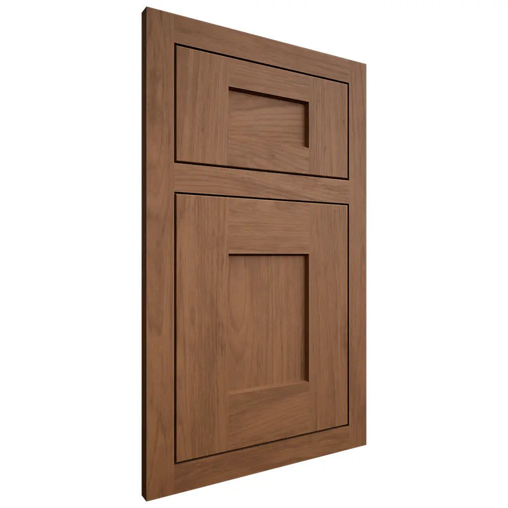 Shiloh Cabinetry Flush Inset Lancaster Alder Plain Cut Walnut Door