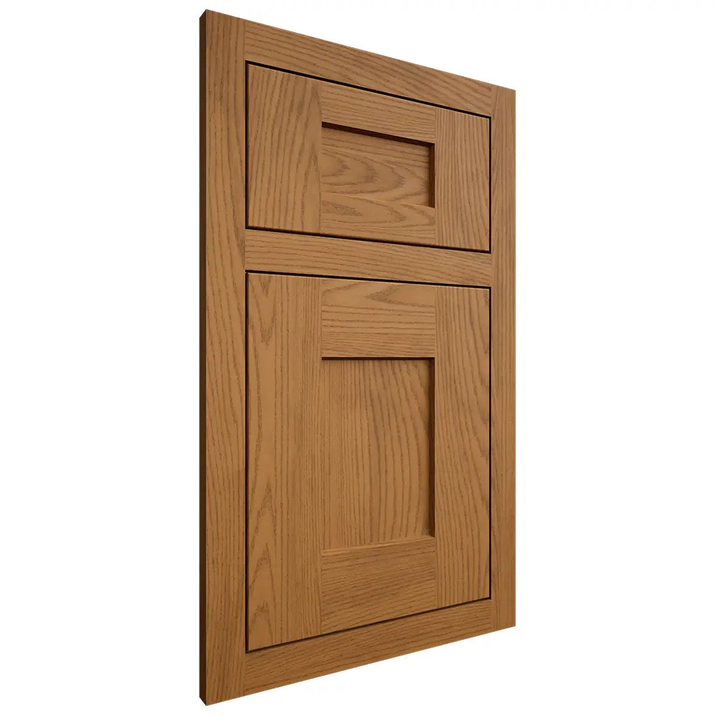 Shiloh Cabinetry Flush Inset Lancaster Red Oak Plain Cut Autumn Door