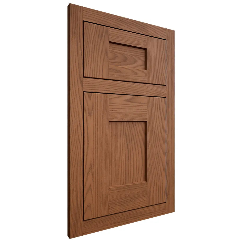Shiloh Cabinetry Flush Inset Lancaster Red Oak Plain Cut Braun Door
