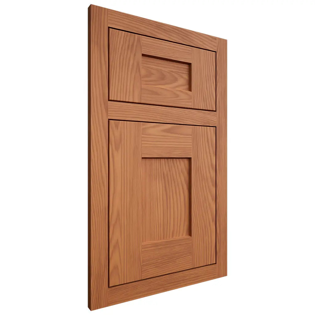 Shiloh Cabinetry Flush Inset Lancaster Red Oak Plain Cut Harvest Door
