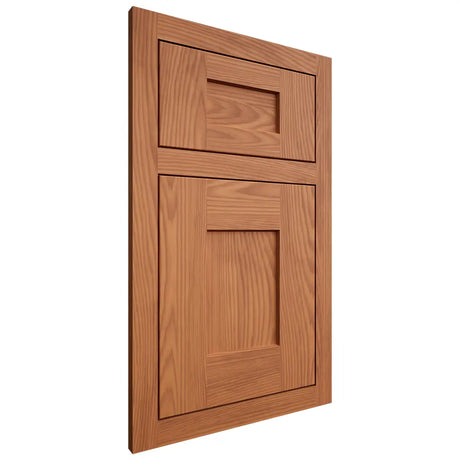 Shiloh Cabinetry Flush Inset Lancaster Red Oak Plain Cut Harvest Door