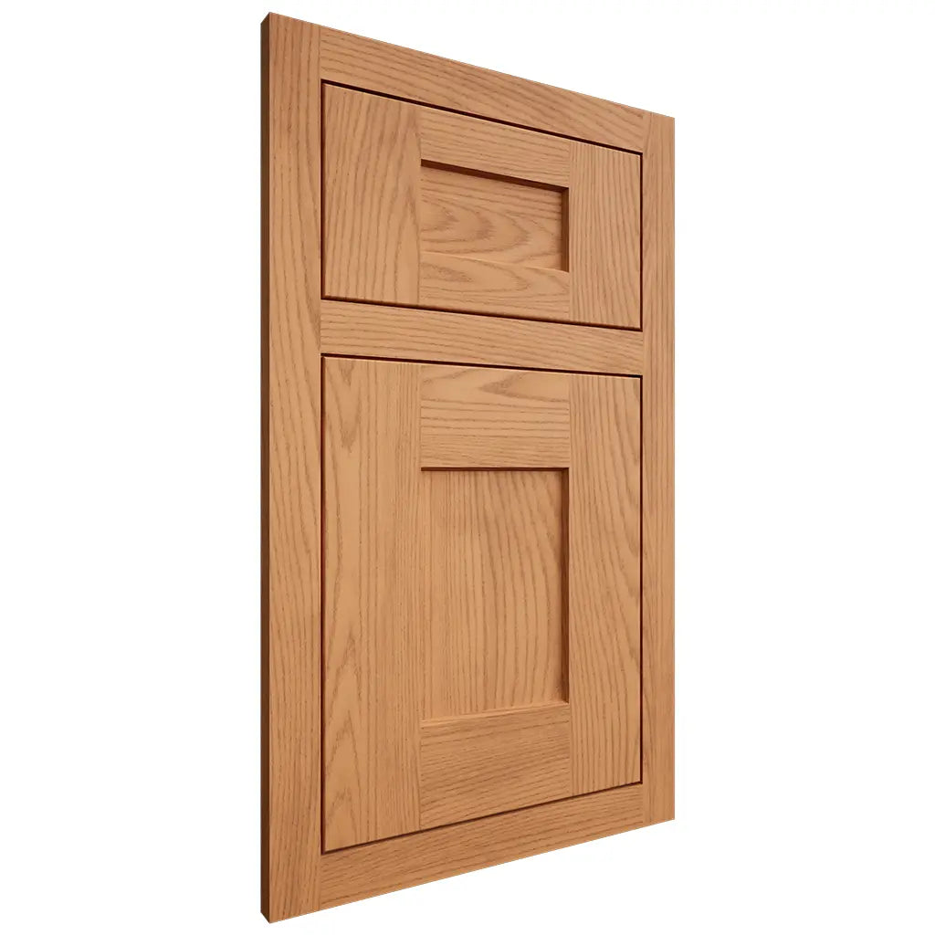 Shiloh Cabinetry Flush Inset Lancaster Red Oak Plain Cut Medium Door