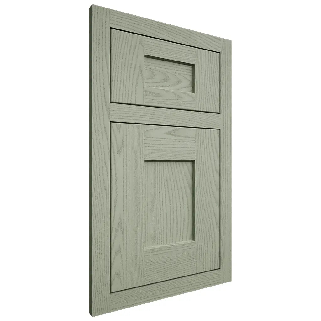 Shiloh Cabinetry Flush Inset Lancaster Red Oak Plain Cut Moss Door