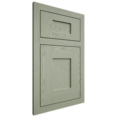 Shiloh Cabinetry Flush Inset Lancaster Red Oak Plain Cut Moss Door