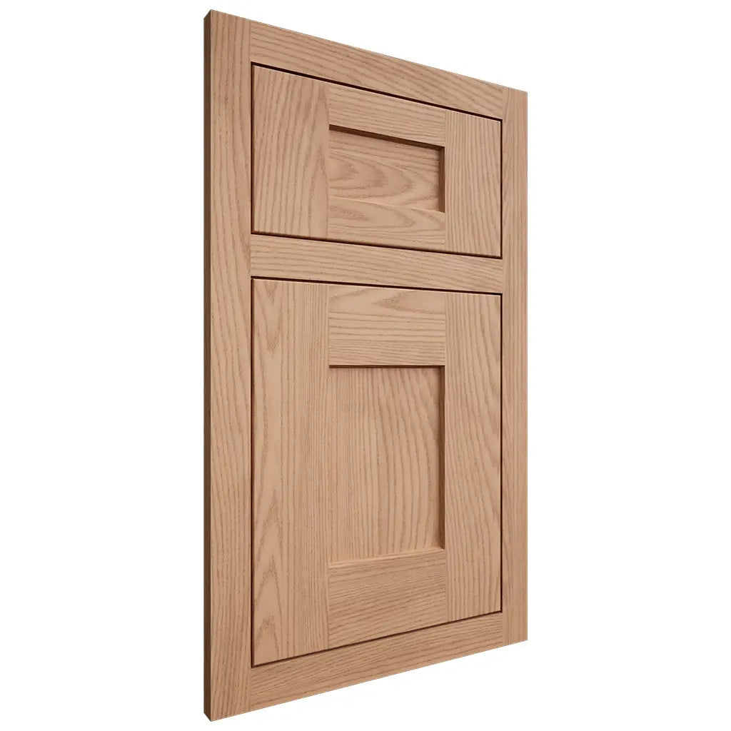 Shiloh Cabinetry Flush Inset Lancaster Red Oak Plain Cut Natural Door