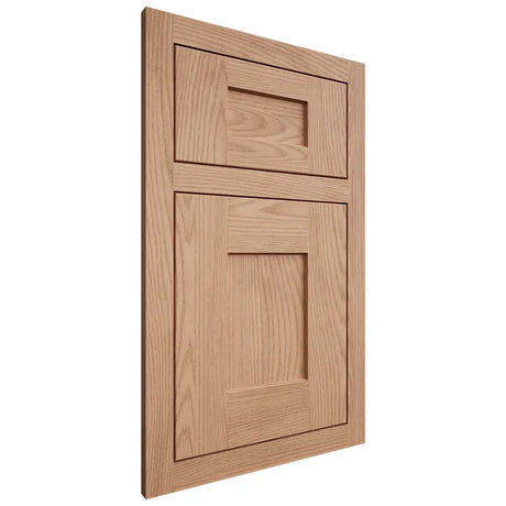 Shiloh Cabinetry Flush Inset Lancaster Red Oak Plain Cut Natural Door