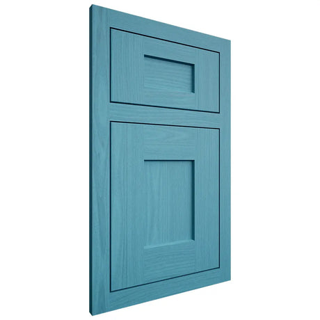 Shiloh Cabinetry Flush Inset Lancaster White Oak Plain Cut Aqua Door