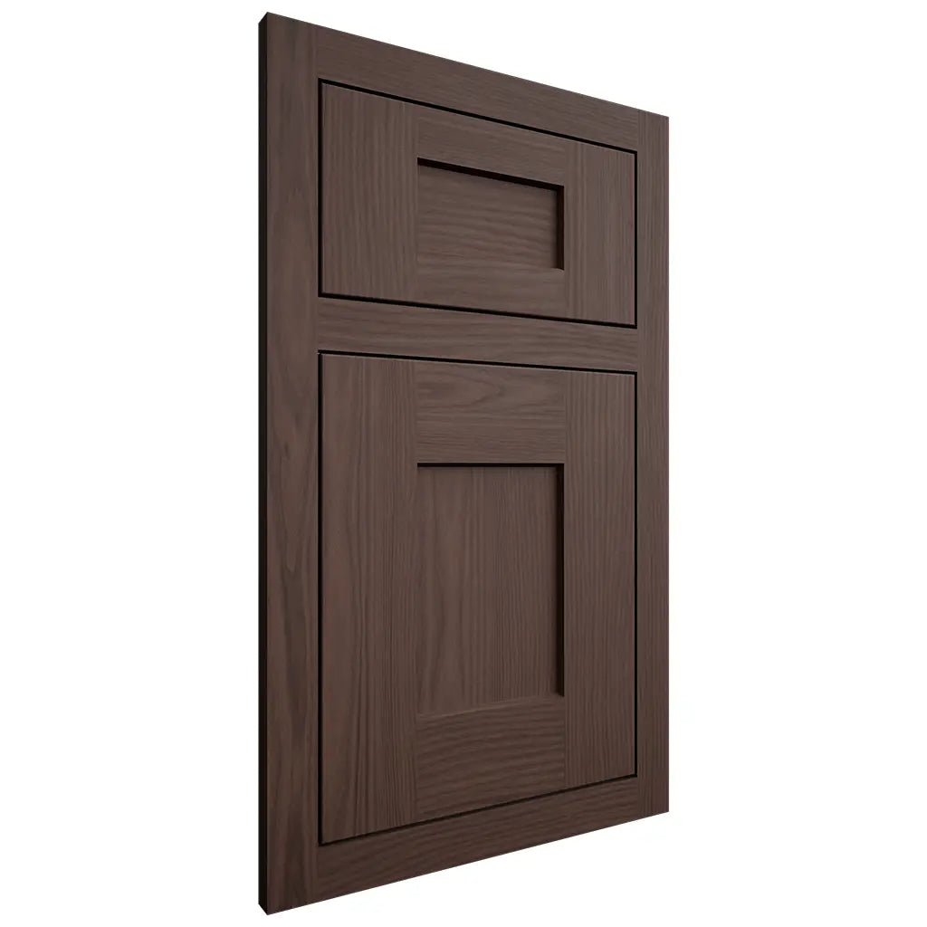 Shiloh Cabinetry Flush Inset Lancaster White Oak Plain Cut Dusk Door