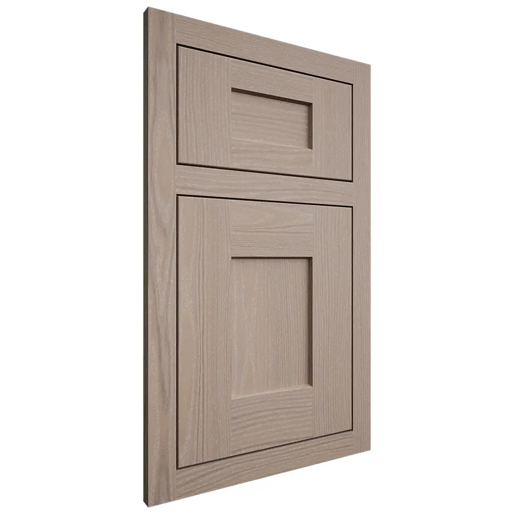 Shiloh Cabinetry Flush Inset Lancaster White Oak Plain Cut Whitewash Door