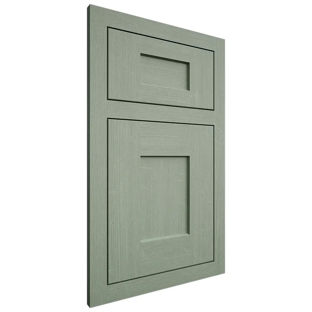 Shiloh Cabinetry Flush Inset Lancaster White Oak Quarter Sawn Moss Door