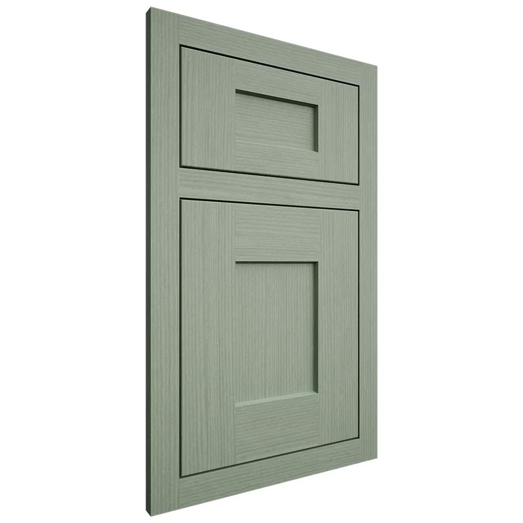 Shiloh Cabinetry Flush Inset Lancaster White Oak Rift Cut Moss Door