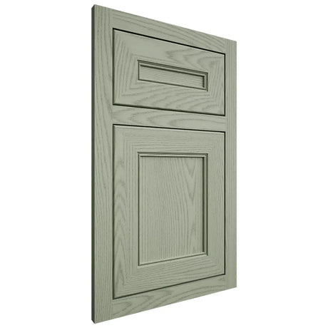 Shiloh Cabinetry Flush Inset Landes Red Oak Plain Cut Moss Door