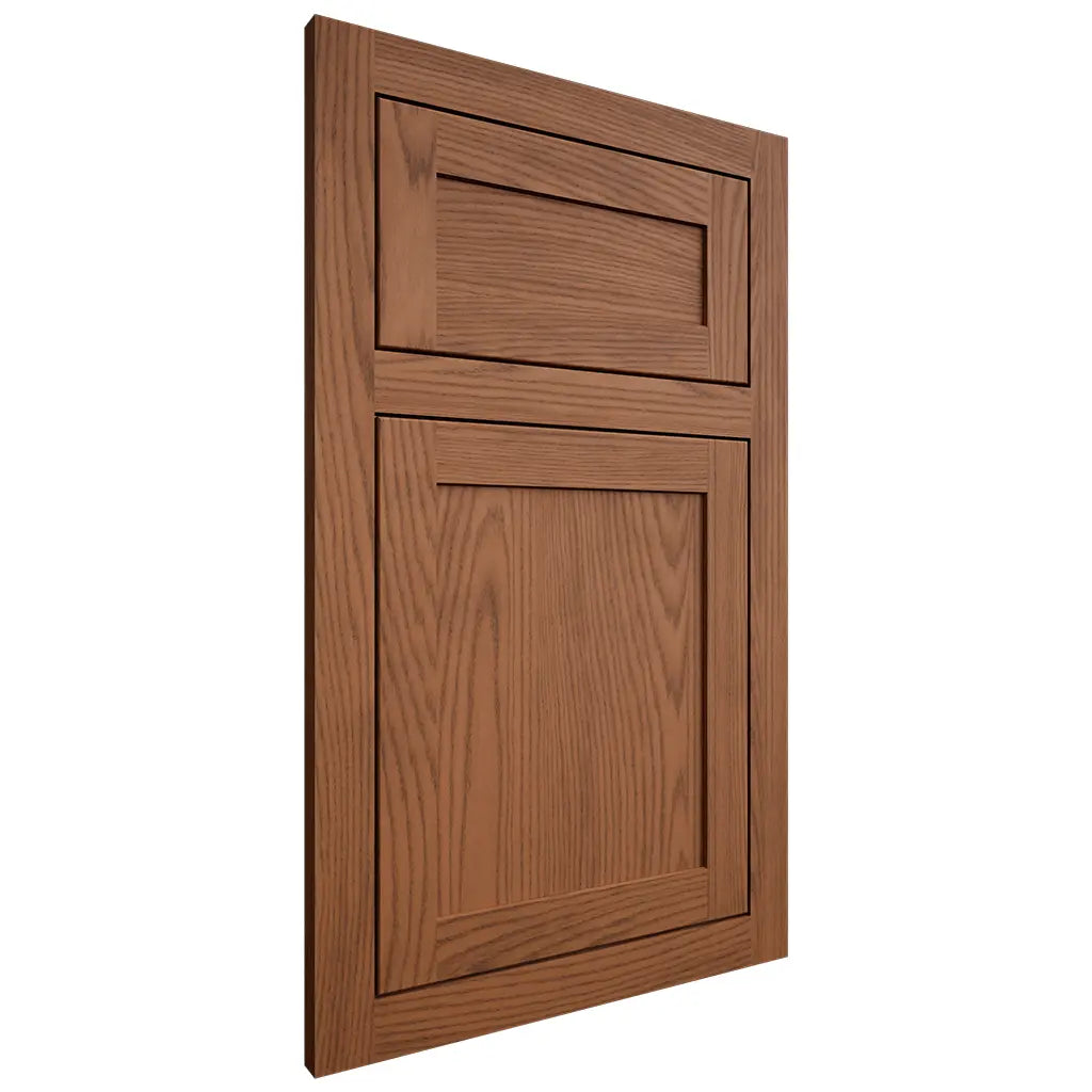 Shiloh Cabinetry Flush Inset Malibu Red Oak Plain Cut Braun Door