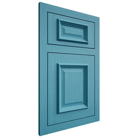 Shiloh Cabinetry Flush Inset Montgomery White Oak Quarter Sawn Aqua Door