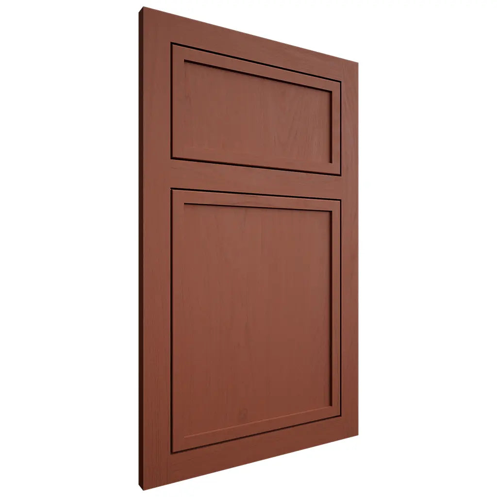 Shiloh Cabinetry Flush Inset Napa Vertical Maple Plain Cut Cayenne Door