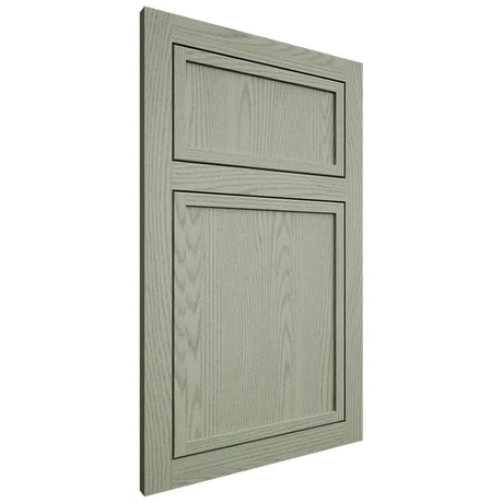 Shiloh Cabinetry Flush Inset Napa Vertical Red Oak Plain Cut Moss Door
