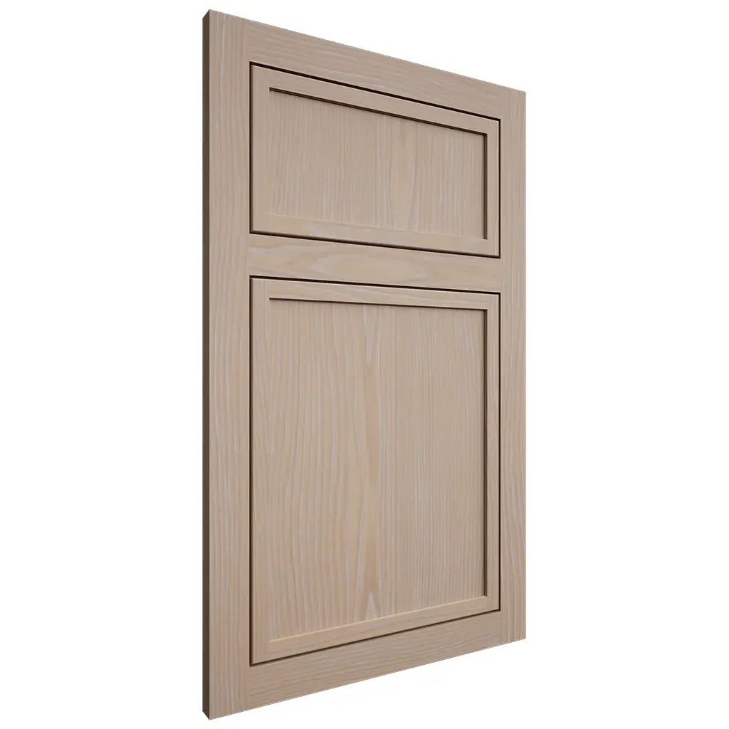 Shiloh Cabinetry Flush Inset Napa Vertical White Oak Plain Cut Straw Door