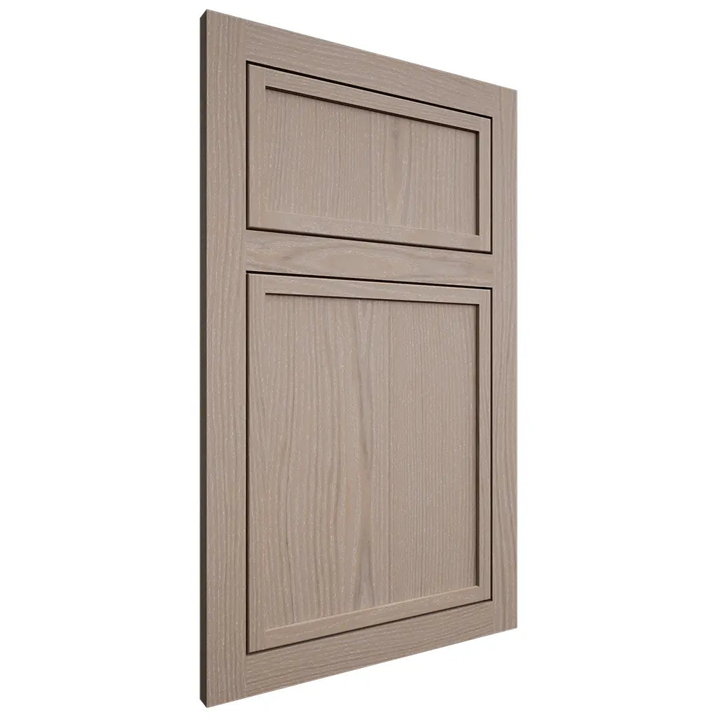 Shiloh Cabinetry Flush Inset Napa Vertical White Oak Plain Cut Whitewash Door