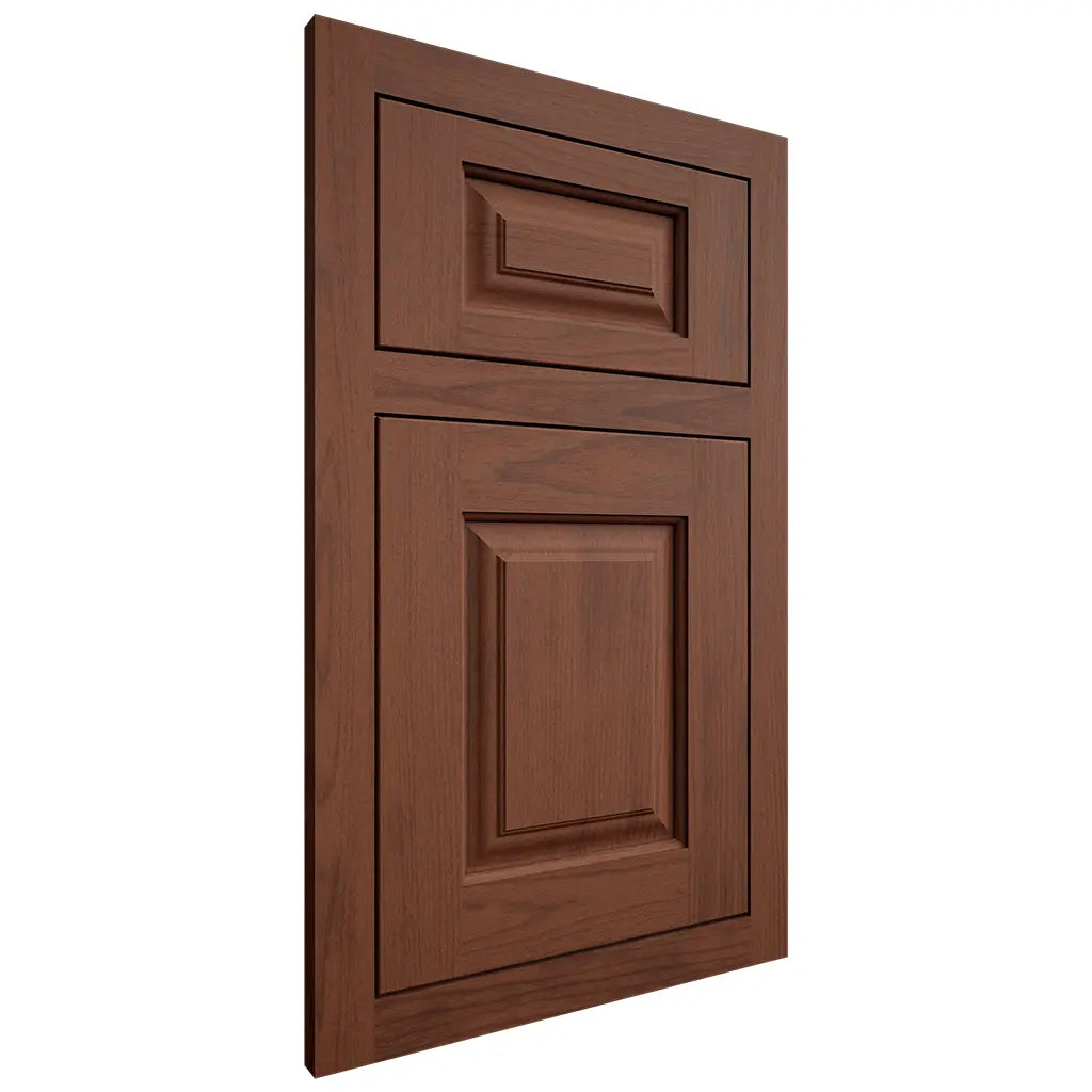 Shiloh Cabinetry Flush Inset Oxford Walnut Plain Cut Rye Door