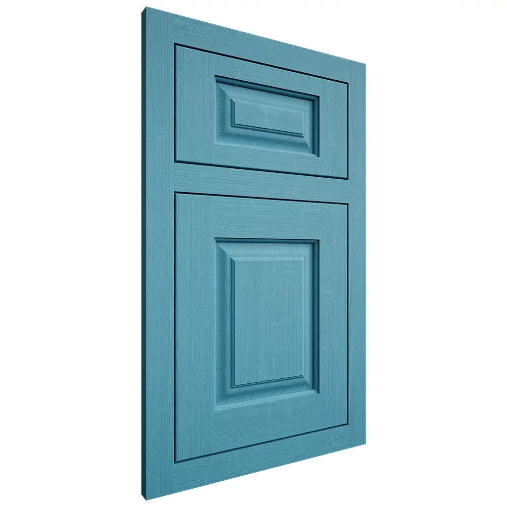 Shiloh Cabinetry Flush Inset Oxford White Oak Quarter Sawn Aqua Door
