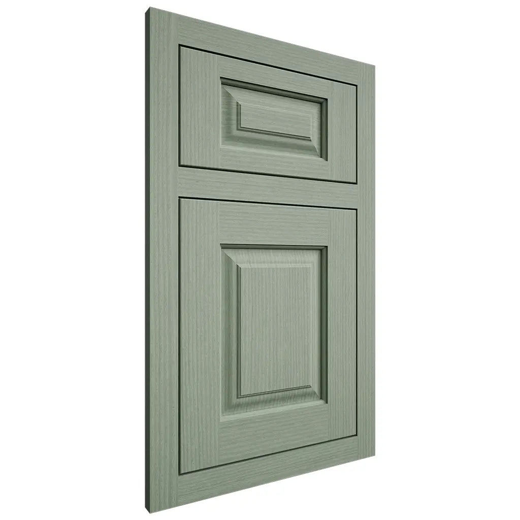 Shiloh Cabinetry Flush Inset Oxford White Oak Rift Cut Moss Door