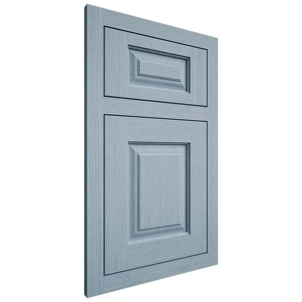 Shiloh Cabinetry Flush Inset Oxford White Oak Rift Cut Sky Door