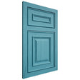 Shiloh Cabinetry Flush Inset Portland Alder Plain Cut Aqua Door