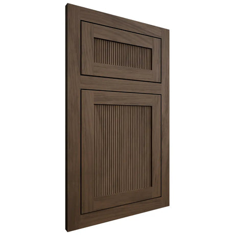 Shiloh Cabinetry Flush Inset Reeded Malibu Alder Plain Cut Caviar Door