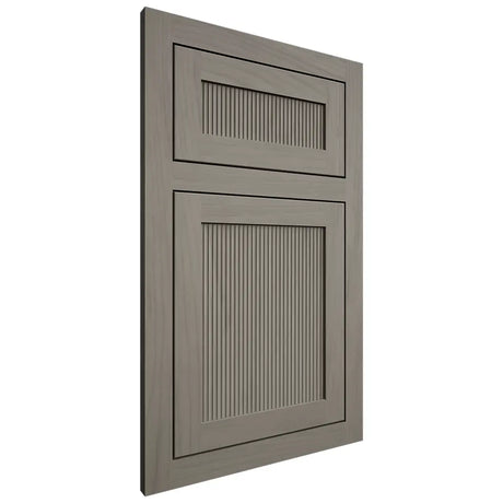 Shiloh Cabinetry Flush Inset Reeded Malibu Alder Plain Cut Thyme Door