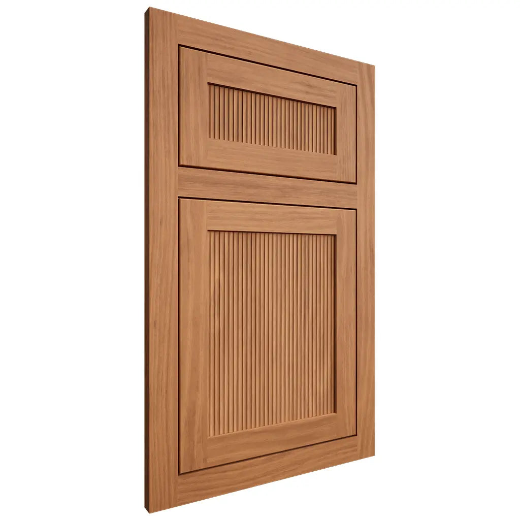 Shiloh Cabinetry Flush Inset Reeded Malibu Cherry Plain Cut Medium Door