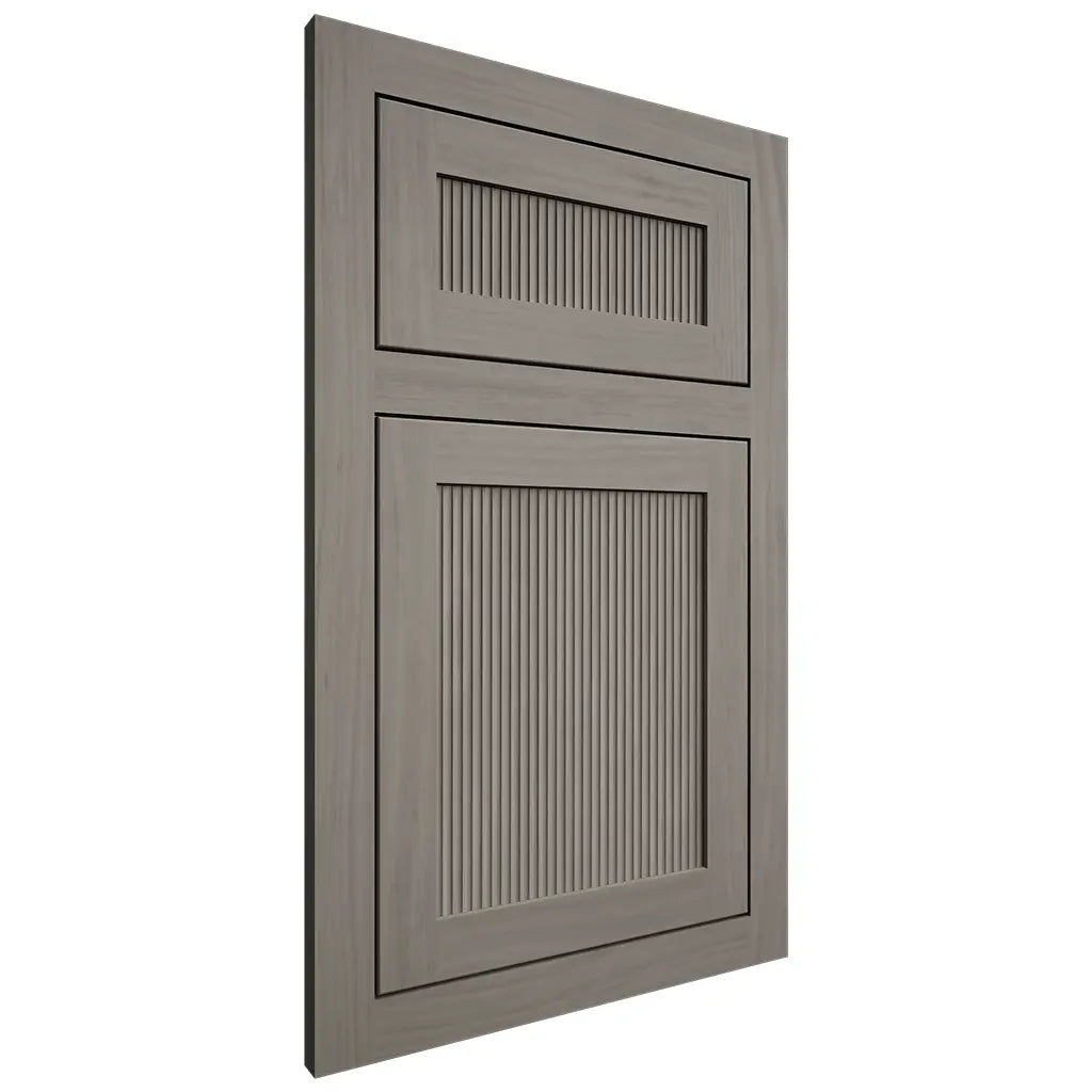Shiloh Cabinetry Flush Inset Reeded Malibu Cherry Plain Cut Thyme Door