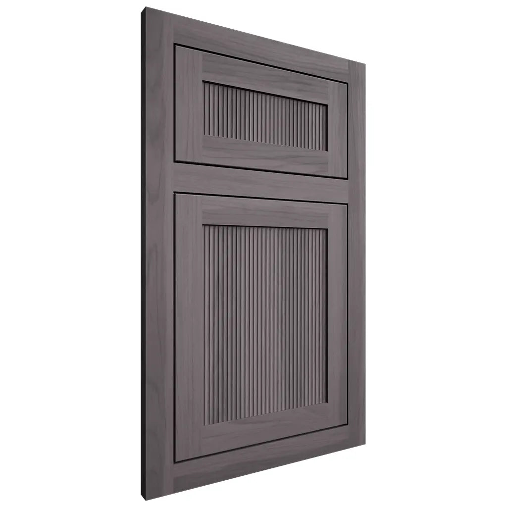 Shiloh Cabinetry Flush Inset Reeded Malibu Hickory Plain Cut Cadet Door