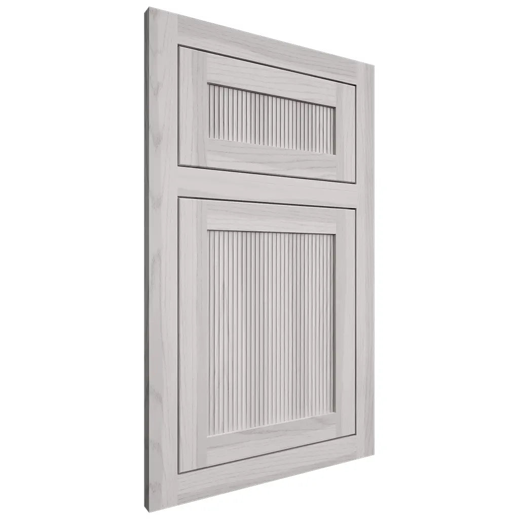 Shiloh Cabinetry Flush Inset Reeded Malibu Hickory Plain Cut Cotton Door