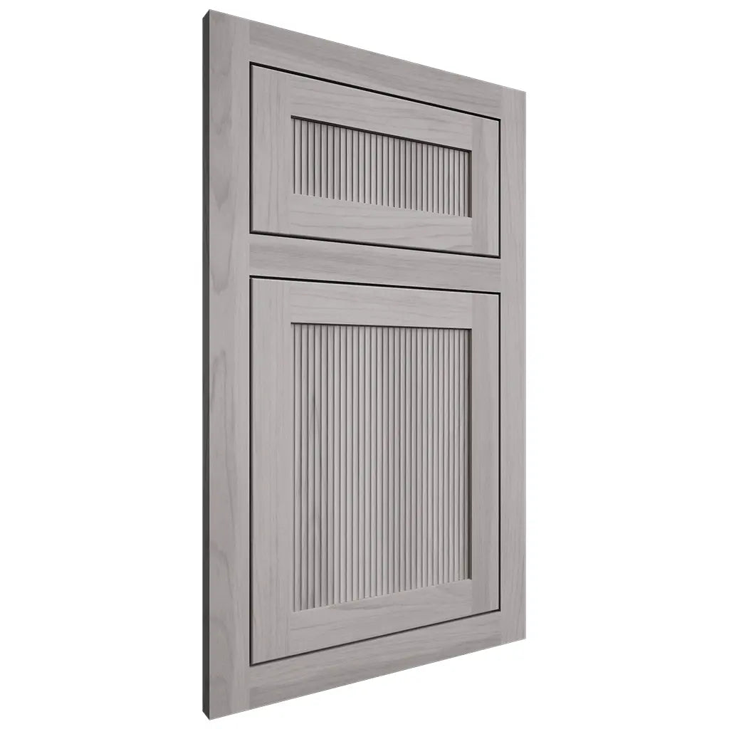 Shiloh Cabinetry Flush Inset Reeded Malibu Hickory Plain Cut Stratus Door