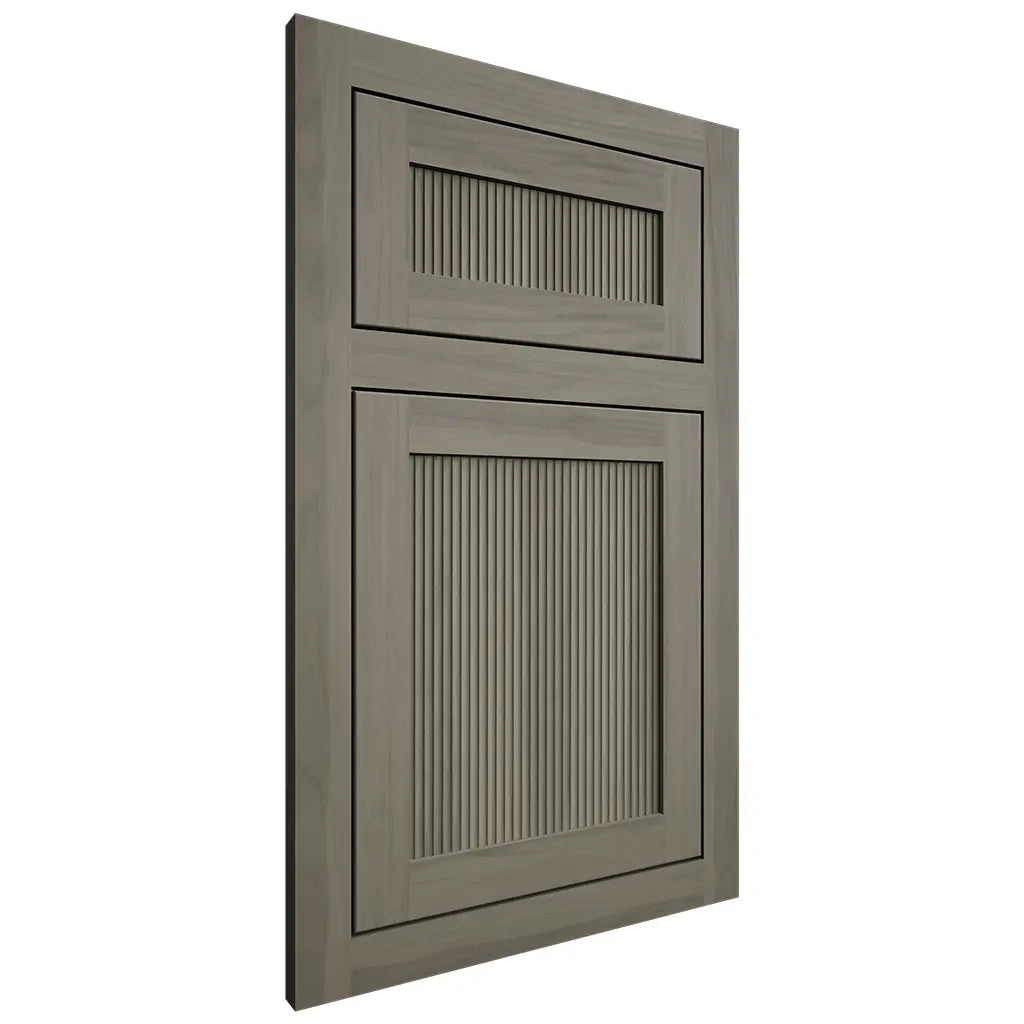 Shiloh Cabinetry Flush Inset Reeded Malibu Hickory Plain Cut Thyme Door