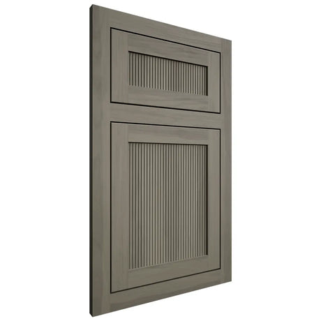 Shiloh Cabinetry Flush Inset Reeded Malibu Hickory Plain Cut Thyme Door