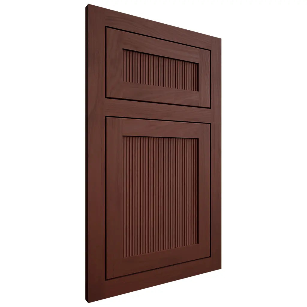 Shiloh Cabinetry Flush Inset Reeded Malibu Maple Plain Cut Sable Door
