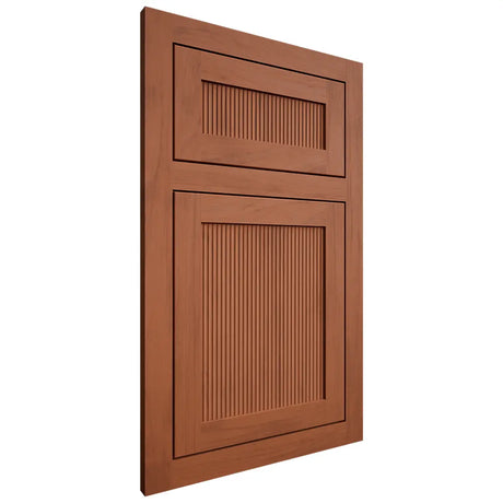 Shiloh Cabinetry Flush Inset Reeded Malibu Maple Plain Cut Spice Door