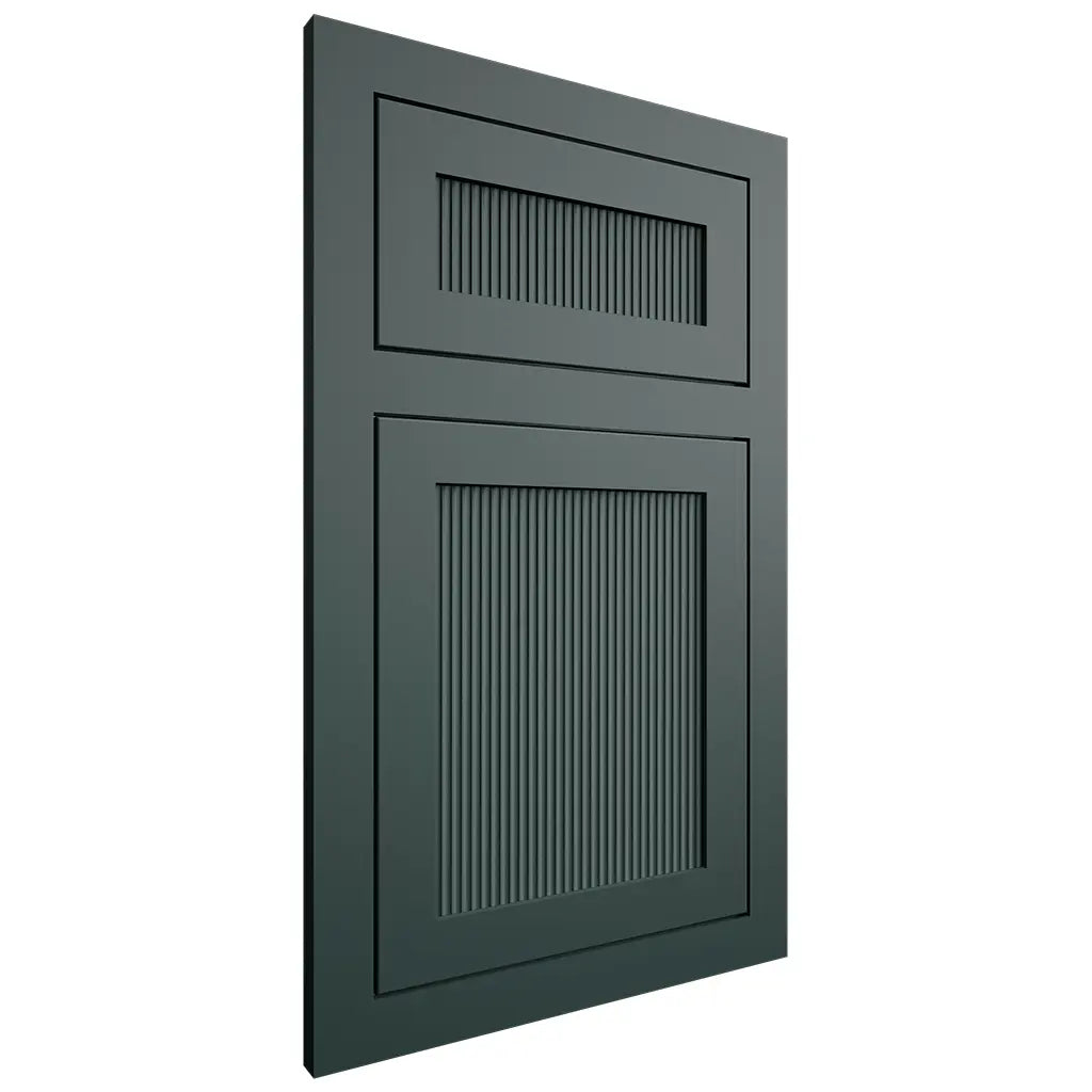 Shiloh Cabinetry Flush Inset Reeded Malibu Paintable Billiard Green Door