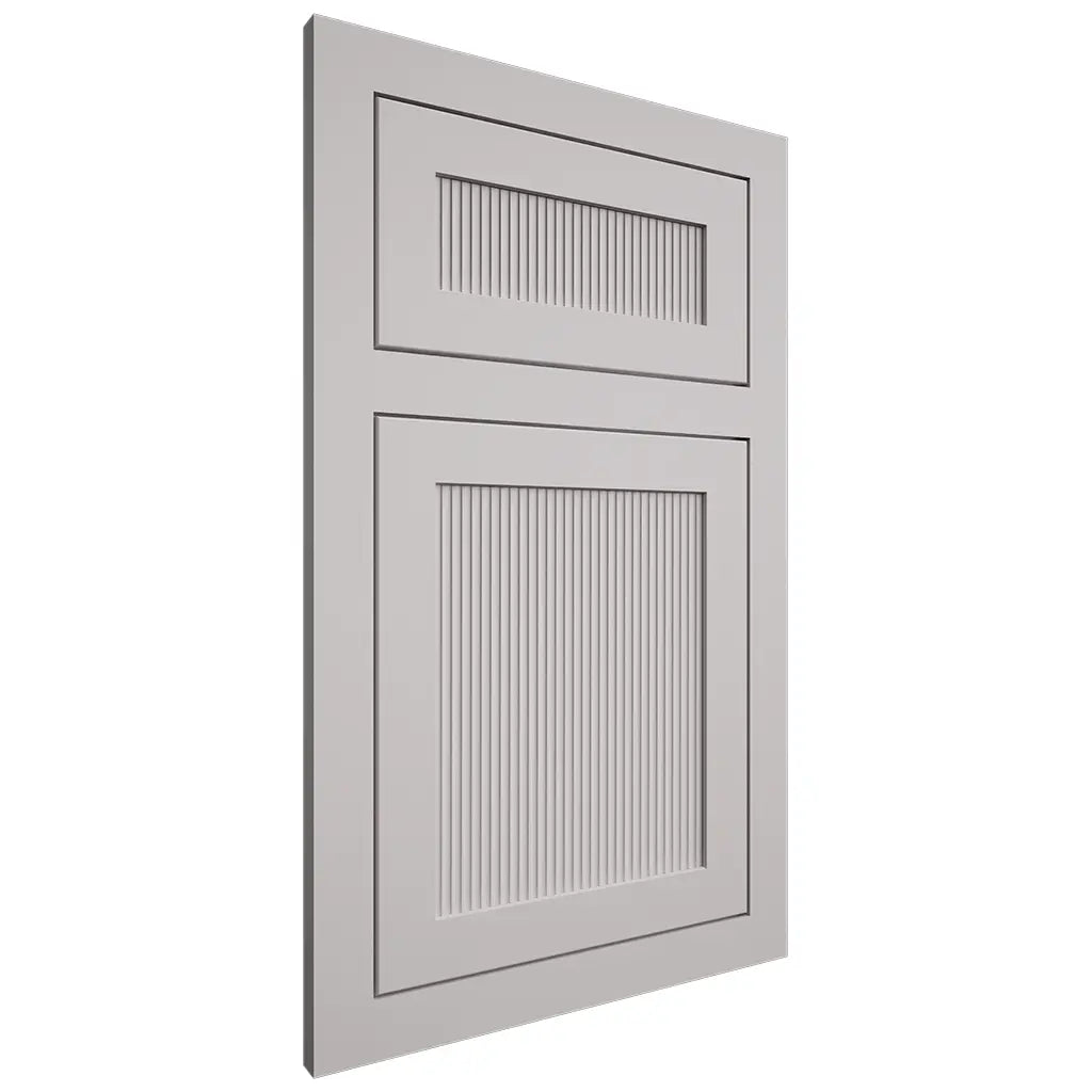 Shiloh Cabinetry Flush Inset Reeded Malibu Paintable Light French Gray Door