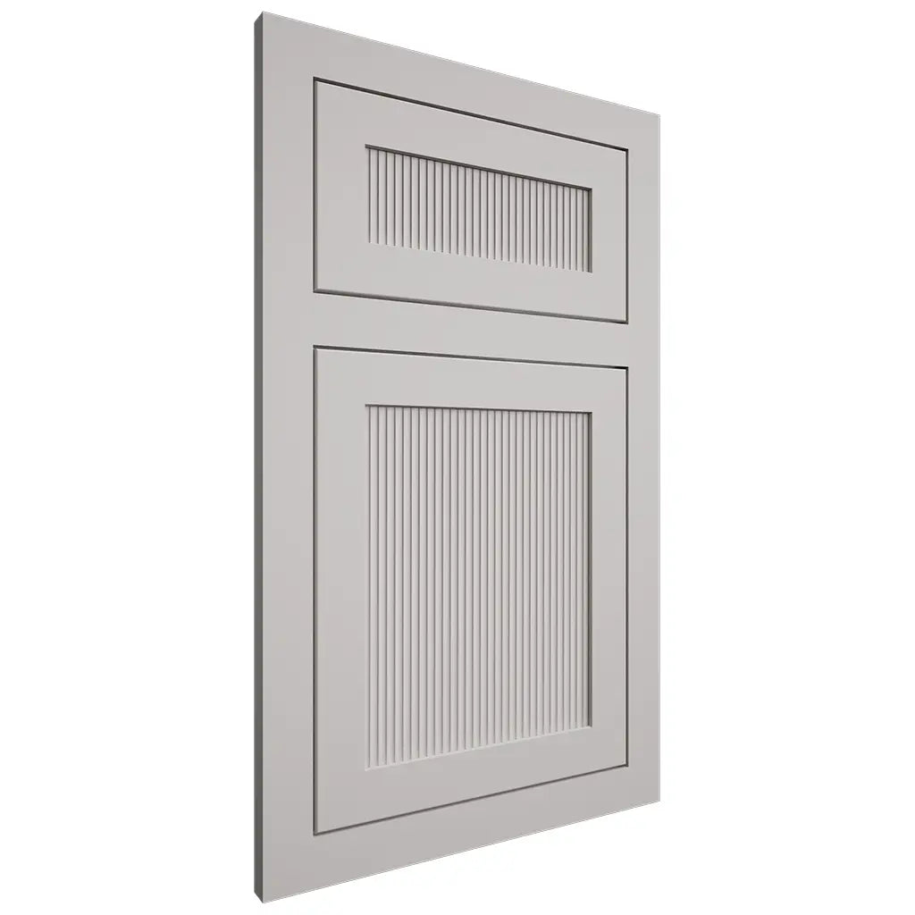 Shiloh Cabinetry Flush Inset Reeded Malibu Paintable Mindful Gray Door