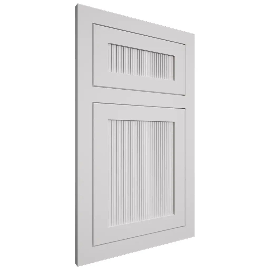 Shiloh Cabinetry Flush Inset Reeded Malibu Paintable Polar Door