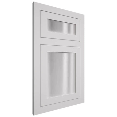 Shiloh Cabinetry Flush Inset Reeded Malibu Paintable Polar Door